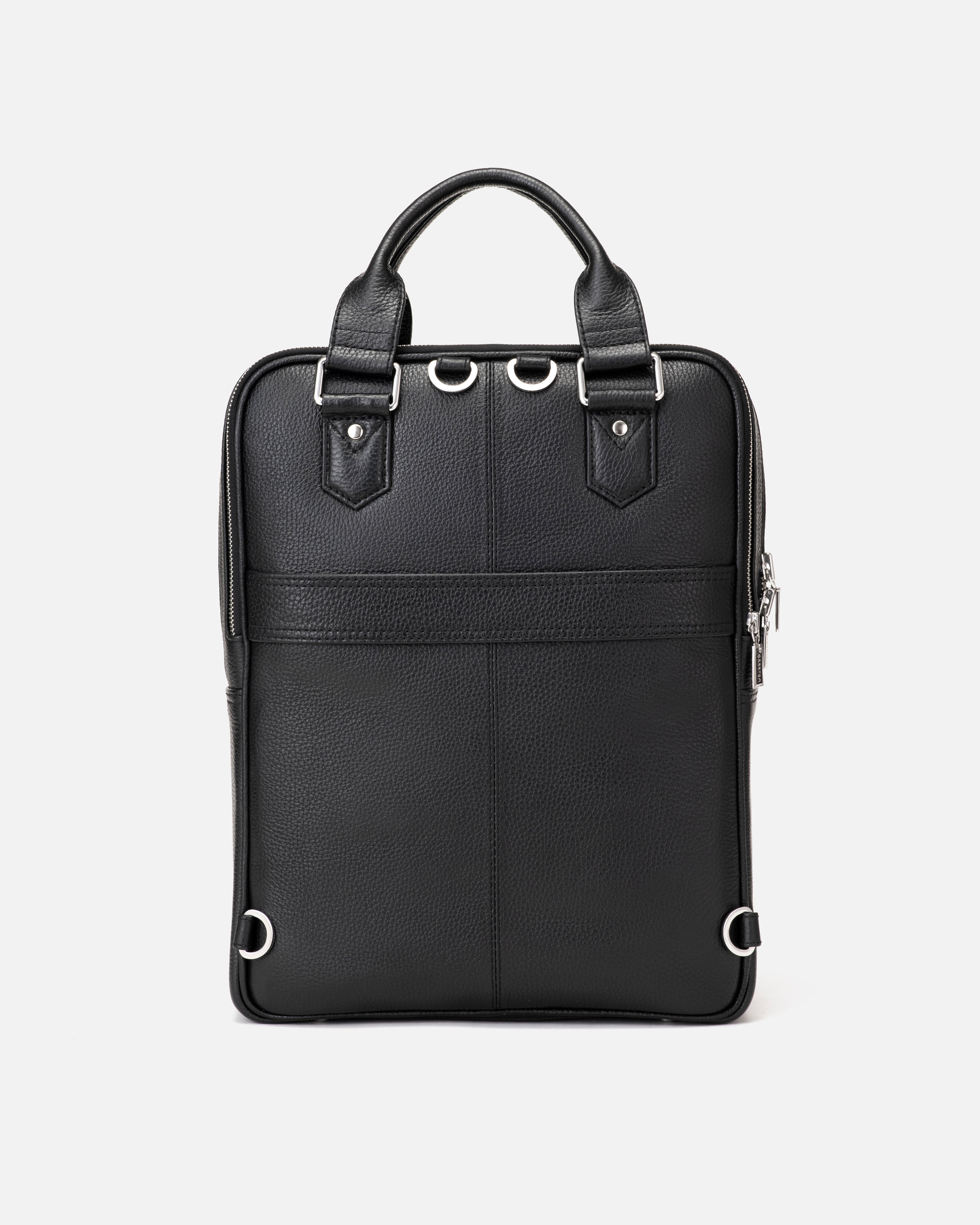 821 Signature Italian Leather Backpack - Carbon Black
