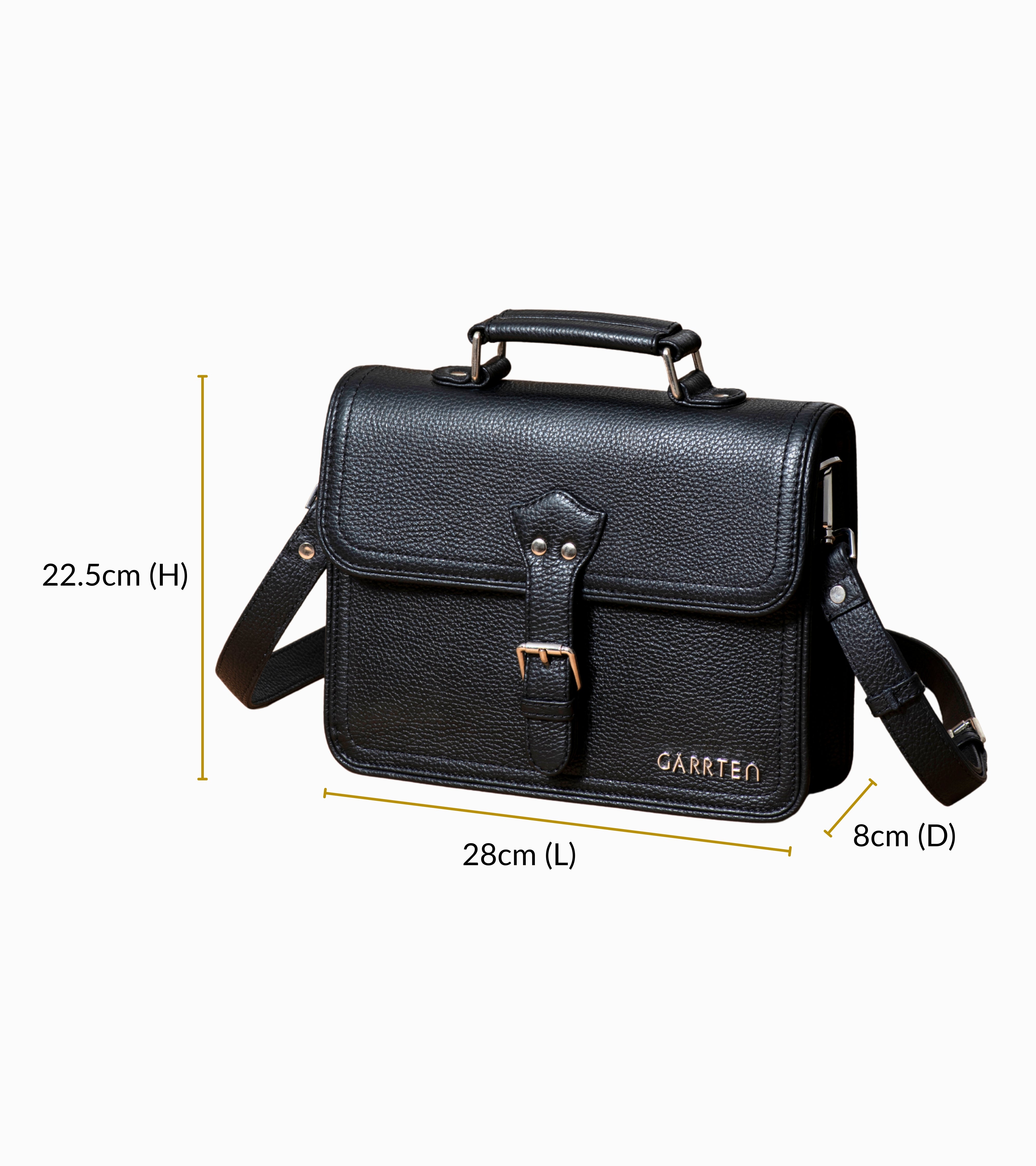 538 Leather Satchel Bag - Carbon Black