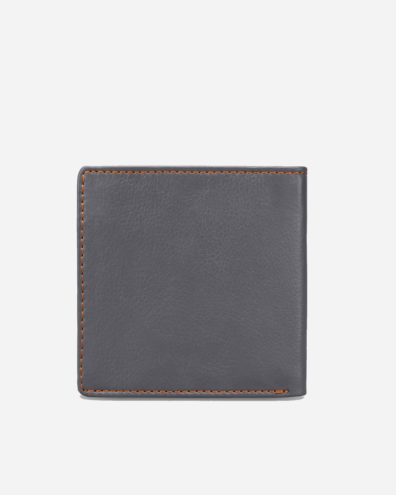 GARRTEN 219 slim full grain leather wallet — grey exterior back view showing clean single billfold silhouette, white background