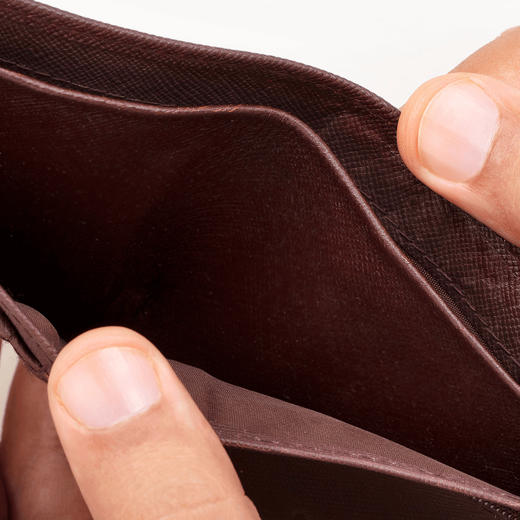 Garrten 319 Saffiano leather Wallet in Chocolate colour, inner leather divider  view