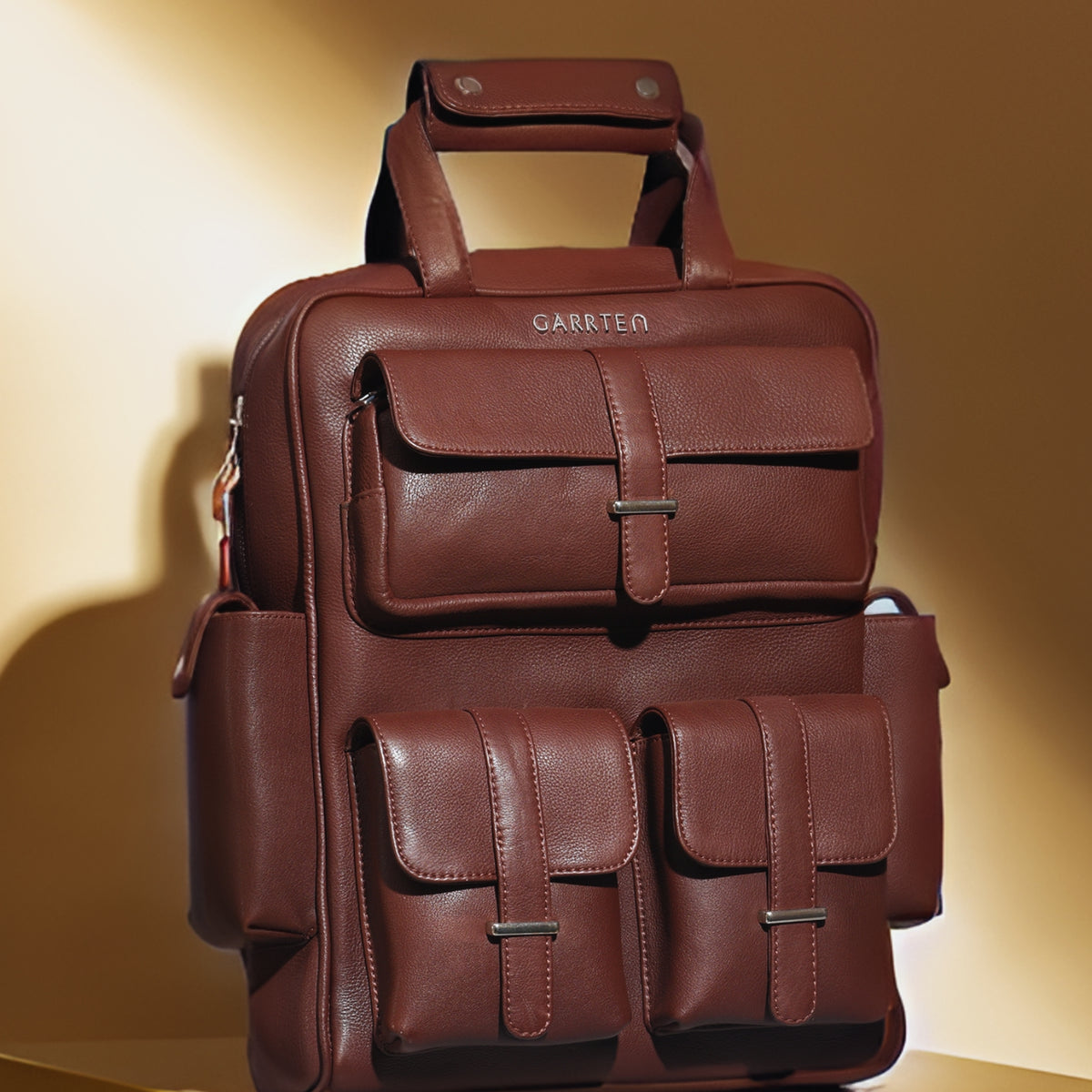741 Travel Leather Backpack - Vintage Mahogany Brown I GARRTEN
