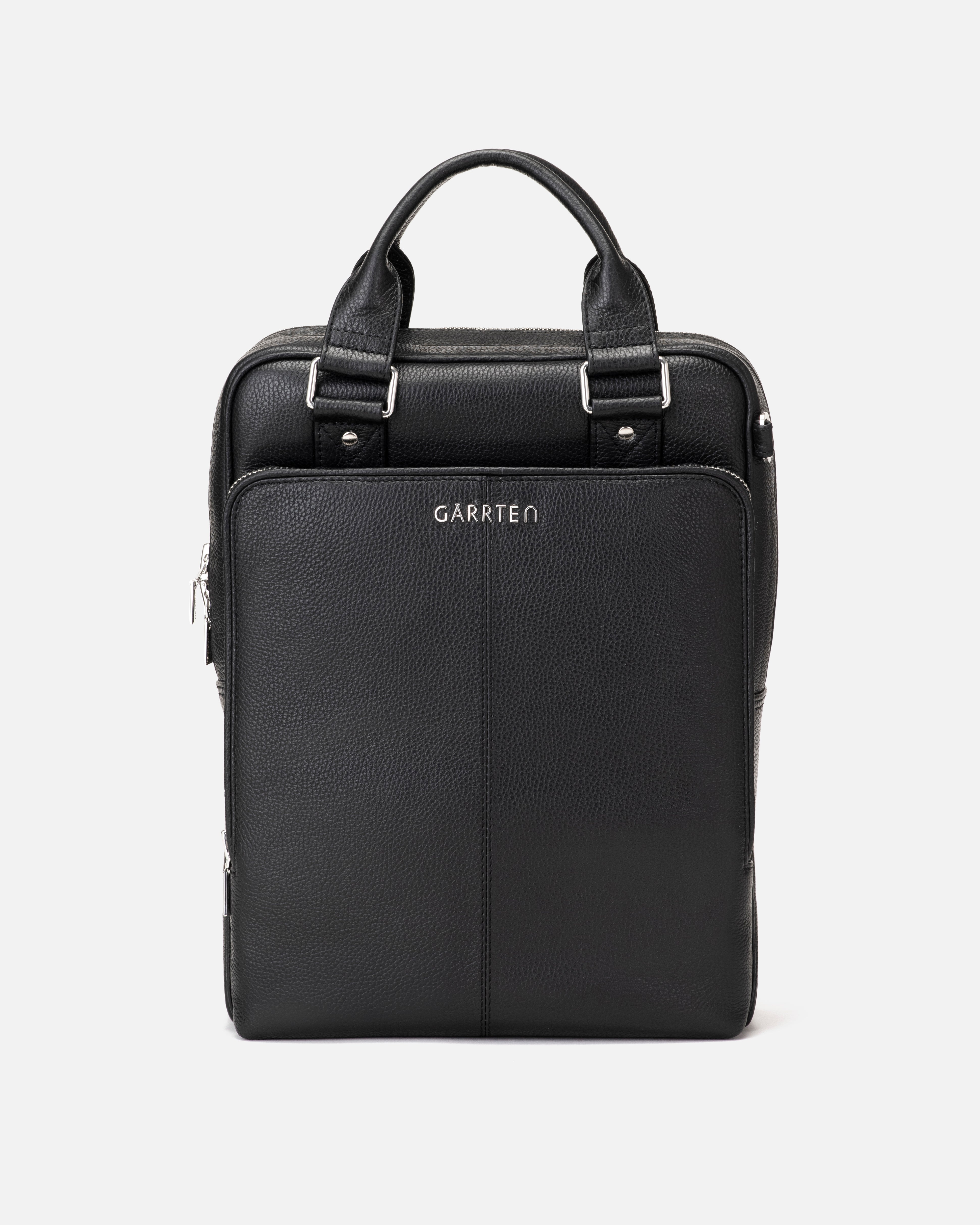 821 Signature Italian Leather Backpack - Carbon Black