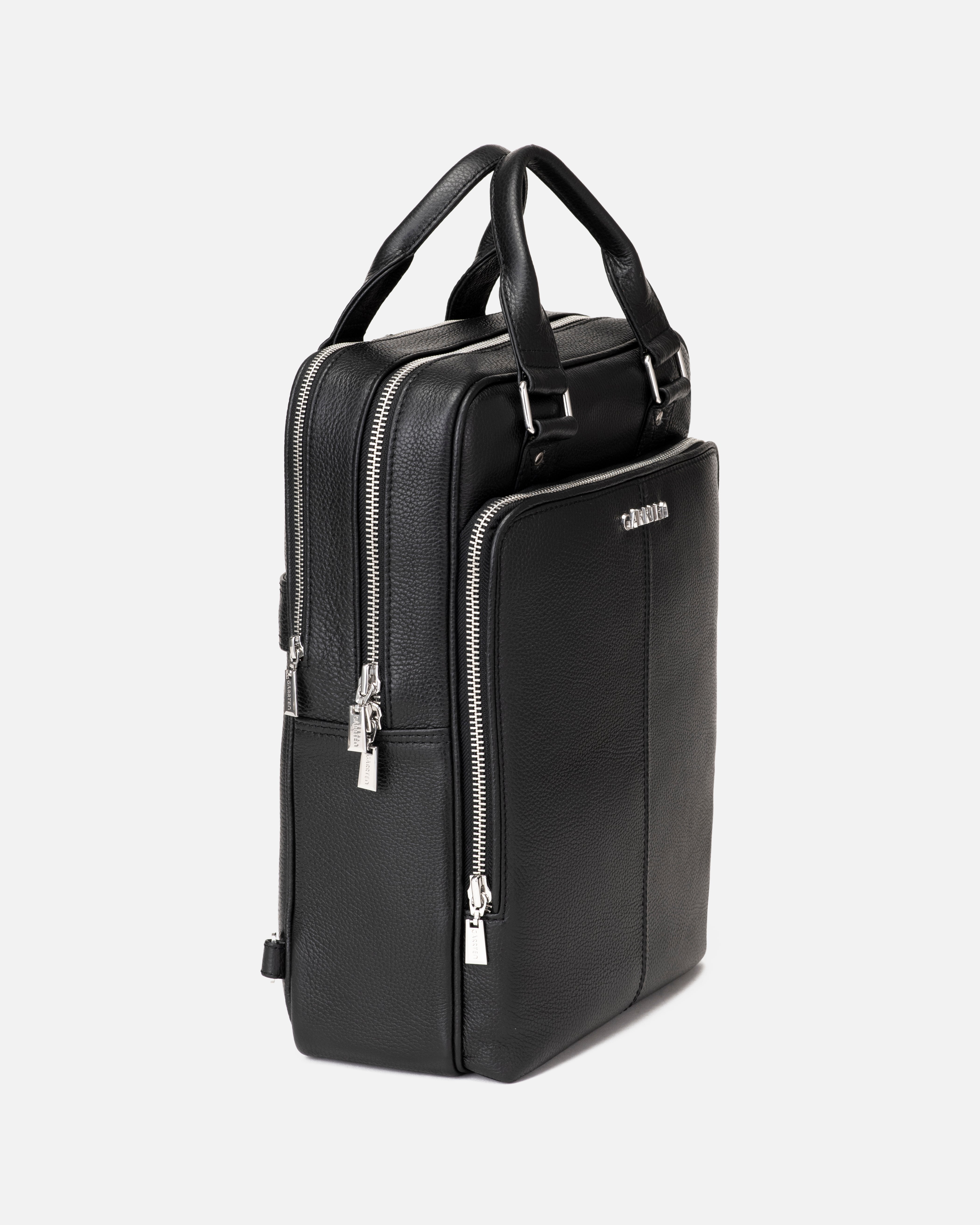 821 Signature Italian Leather Backpack - Carbon Black