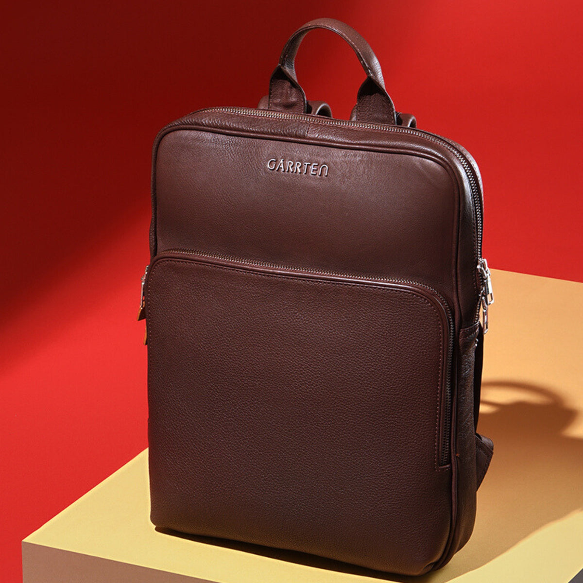 731 Slim Full-Grain Leather Backpack - Mahogany Brown