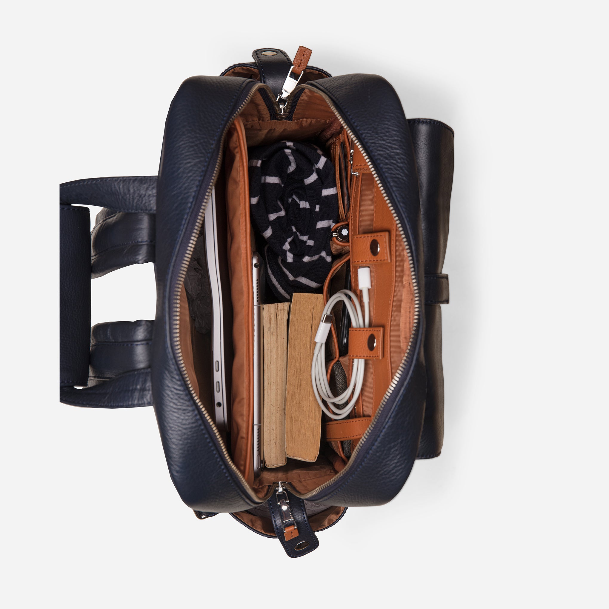 Work & Play Duo - Leather Backpack set in Racing Green & Midnight