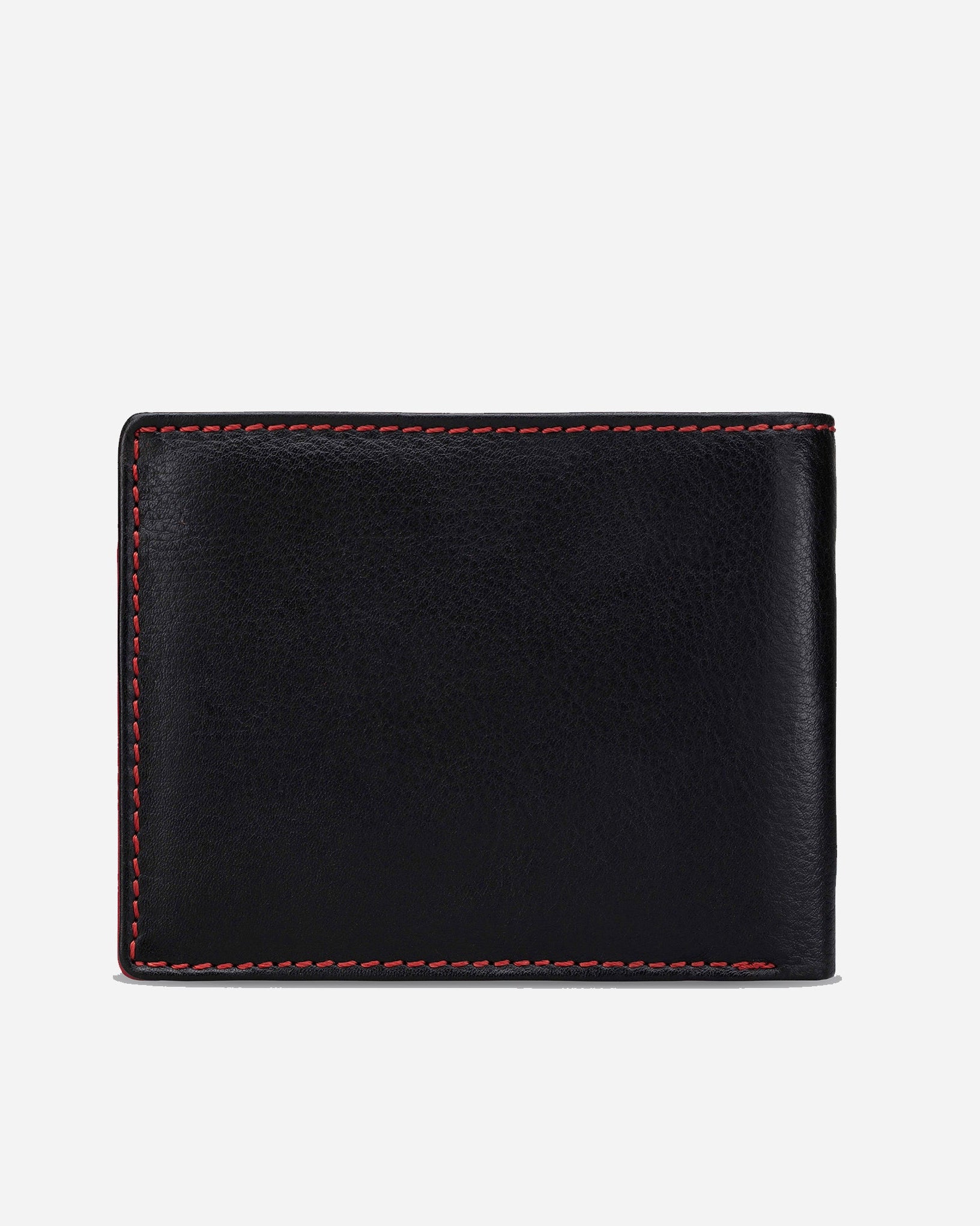 GARRTEN 219 full grain leather wallet in black — back view showing clean full grain leather exterior, white background